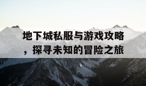 地下城私服与游戏攻略，探寻未知的冒险之旅