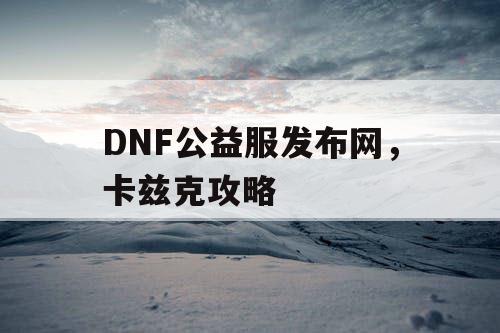 DNF公益服发布网，卡兹克攻略