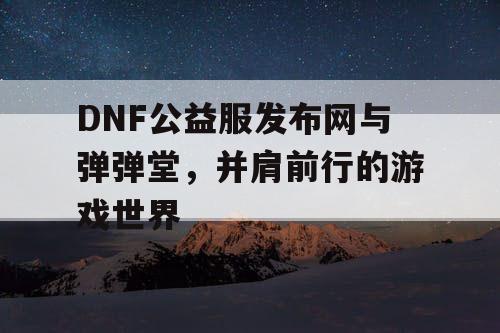 DNF公益服发布网与弹弹堂，并肩前行的游戏世界